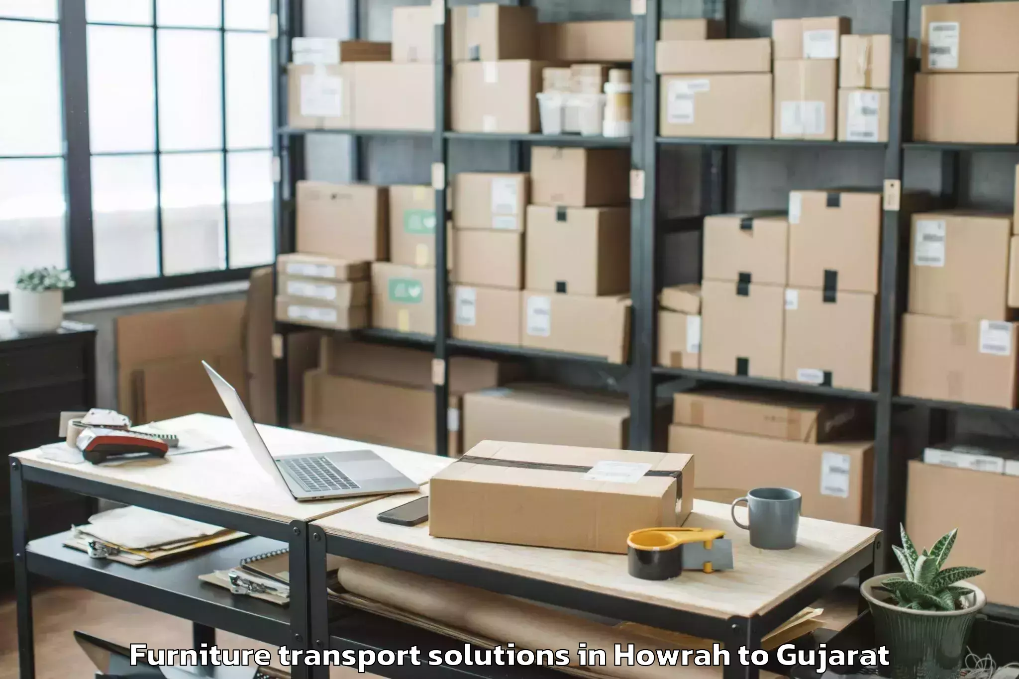 Discover Howrah to Kalavad Furniture Transport Solutions